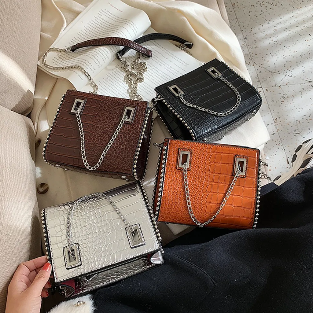 

2019 Luxury Wild Women's Shoulder Bags New Fashion Female Solid Color Handbags Printed Alligator PU Leather Lady Messenger Bags