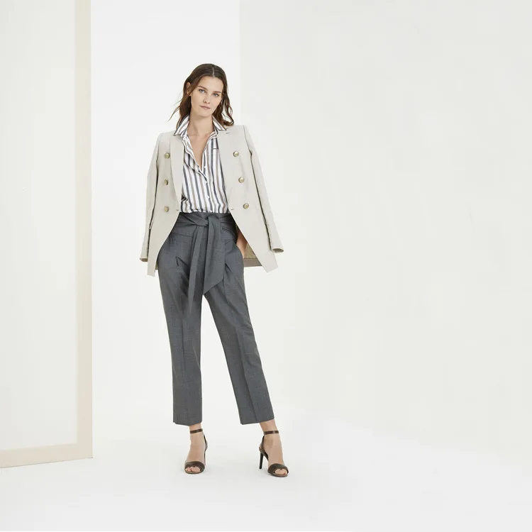 

20 Spring New Style Western Style Fashion Women's Loose Casual Wool Suit Pants Elegant Slimming High-waisted Trousers Women's
