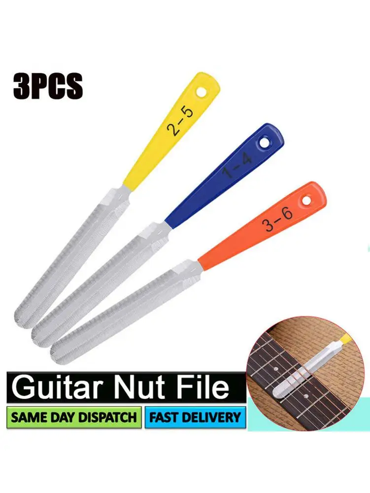 

Double Edged Guitar Nut Files Saddle Fret Crowning Luthier Repair Tool Set Of 3 For Music Loves Perfect Gifts High Quality