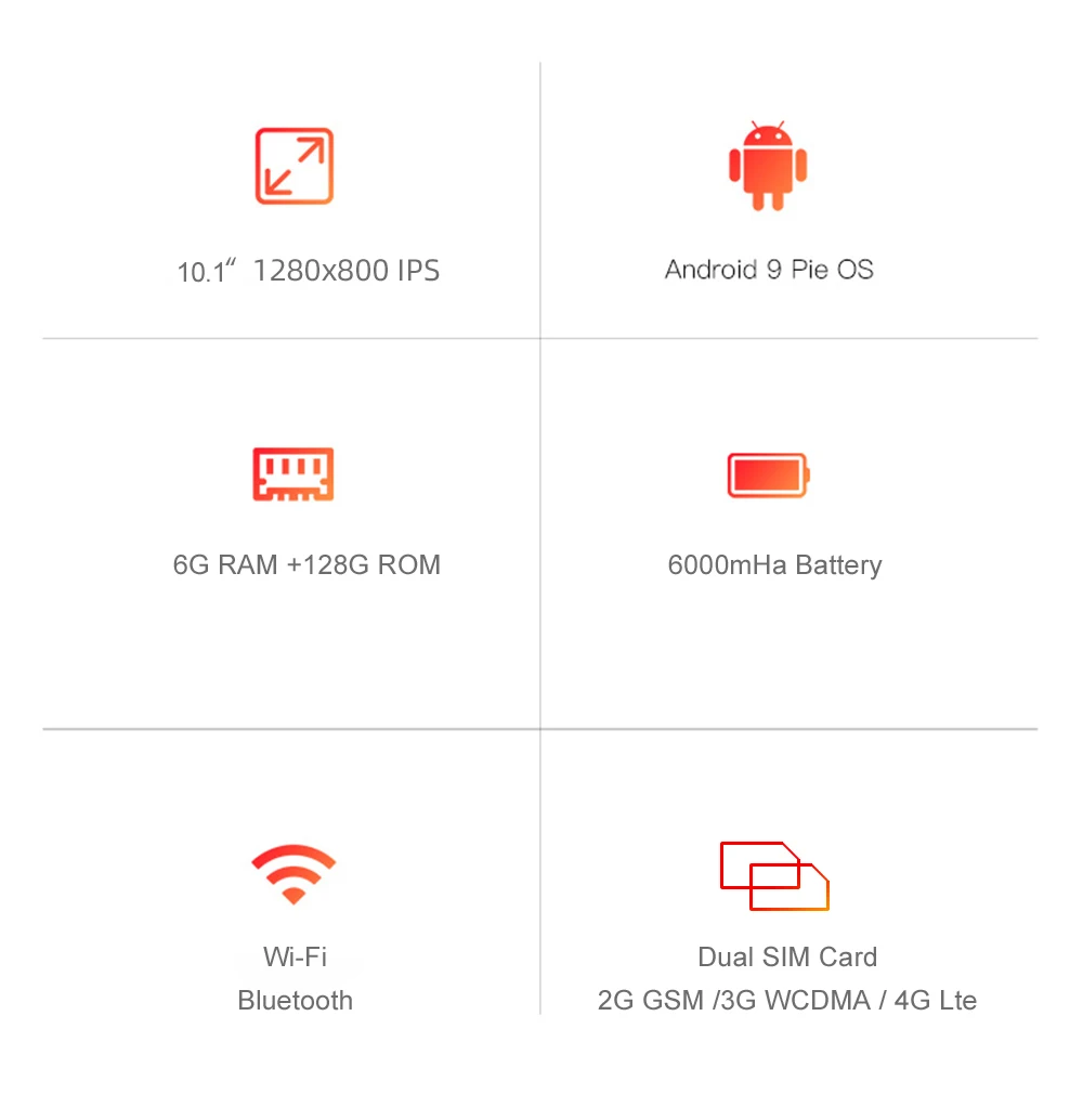 Глобальная Версия 10,1 дюймов планшет 4G LTE Android 9,0 Восьмиядерный ips 2.5D большой экран ram 6 ГБ rom 128 ГБ gps wifi планшет 10