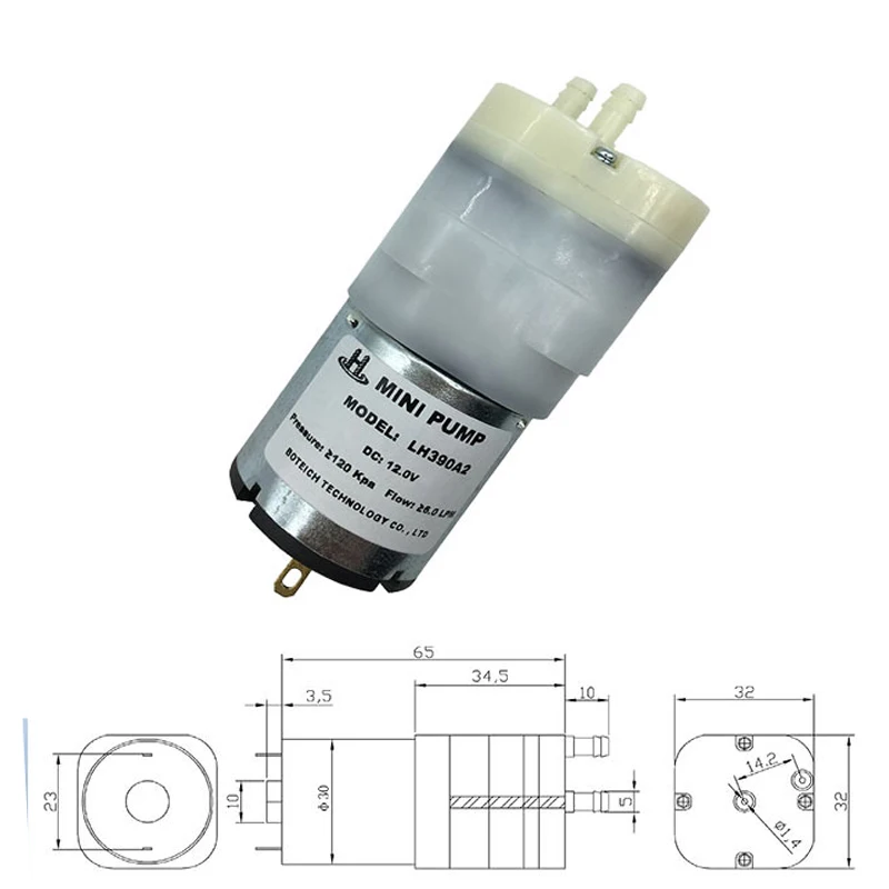 DC12V мини Вакуумный насос-60 кПа диафрагменный воздушный насос с давлением 120 для