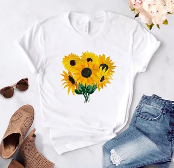 

Painted sunflower Print Women tshirt Cotton Casual Funny t shirt Gift 90s Lady Yong Girl High quality Drop Ship S-846