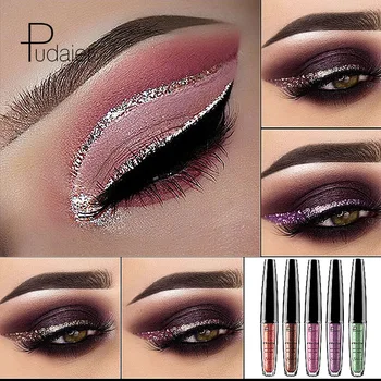 

Pudaier Glitter Waterproof Eyeliner Fashion Liquid Eye Liner Eyeshadow Shimmer Eyeliner Women Beauty Cosmetics Makeup Maquiagem