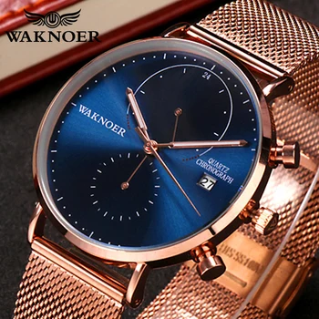 

Men Casual Slim Mesh Steel Waterproof Sport Watch Fashion Luminous Mens Watches Top Luxury Quartz Watch Clock Relogio Masculino