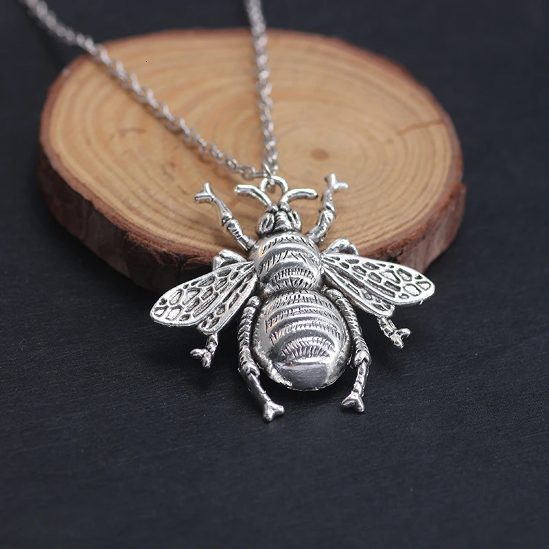 DIYRetro Big Bee Necklace For Men Women Male Steampunk Insect Vintage