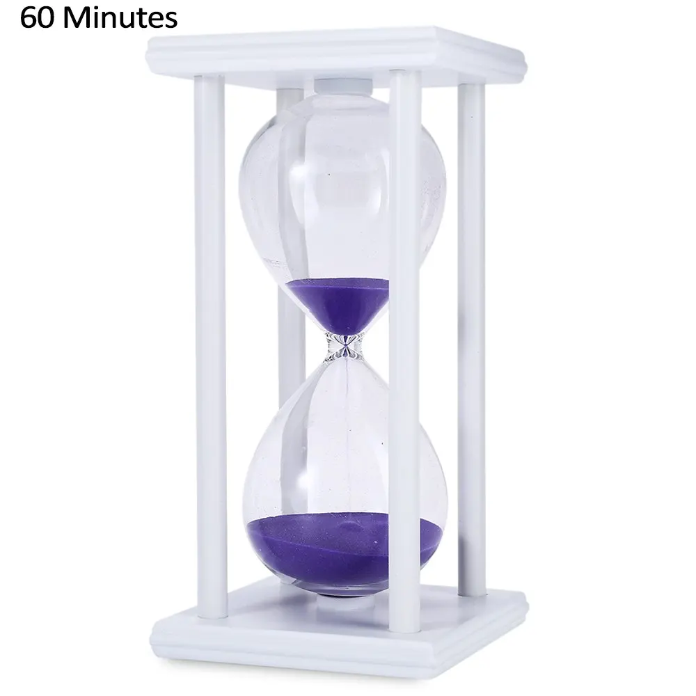 30/60 минут стеклянные песочные часы для кухни, школы, современные деревянные часы, стекло, песок, песочные часы, чайные таймеры, украшение дома, подарок - Цвет: WHITE PURPLE