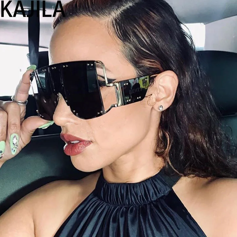 Негабаритные квадратные Rihanna солнцезащитные очки Для женщин сплава рамка Тени