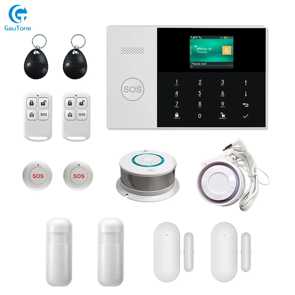 

WIFI+GSM Home/Office Building/Factory Wireless Burglar Smoke Fireproof Security AlarmSystem APP Remote Control