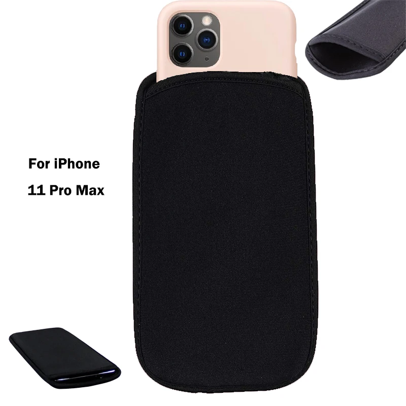 Мягкий гибкий неопреновый защитный черный чехол для Apple iPhone 11 Pro Max с эластичными