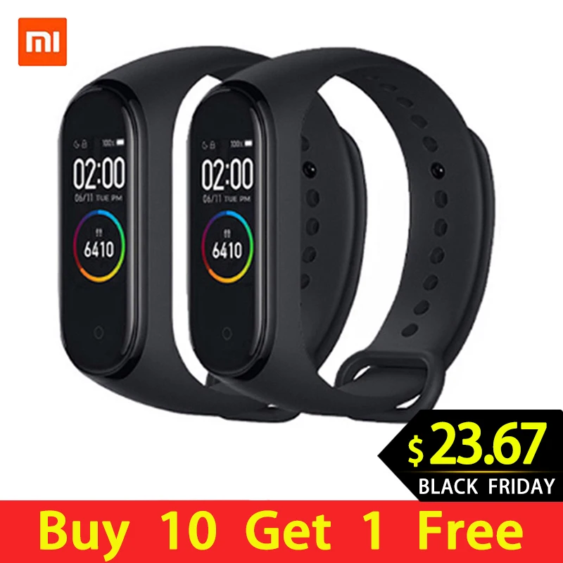 Новейший Xiaomi mi-браслет 4 Smart mi Band 4, браслет, пульсометр для фитнеса, 135 мА/ч, цветной экран, Bluetooth 5,0