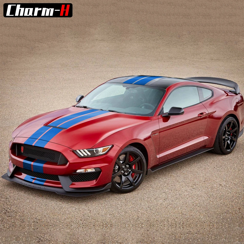 Auto Racing Streifen Vorne nach Hinten Kit Wrap Vinyl Aufkleber Aufkleber  für Ford Mustang 2009-2021 Zubehör