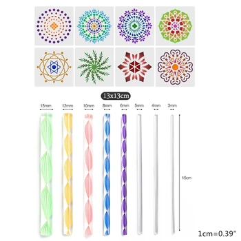 

29pcs Mandala Dotting Tools Set for Painting Rock Stones Stencil Acrylic Stick K1AB