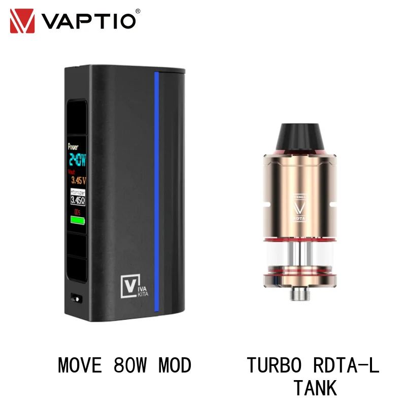 

Gift RDTA Tank Vaptio move grand 80 mod vape mod 80W 0.91 inches Color Screen 18650 Battery(not included) electronic cigarette