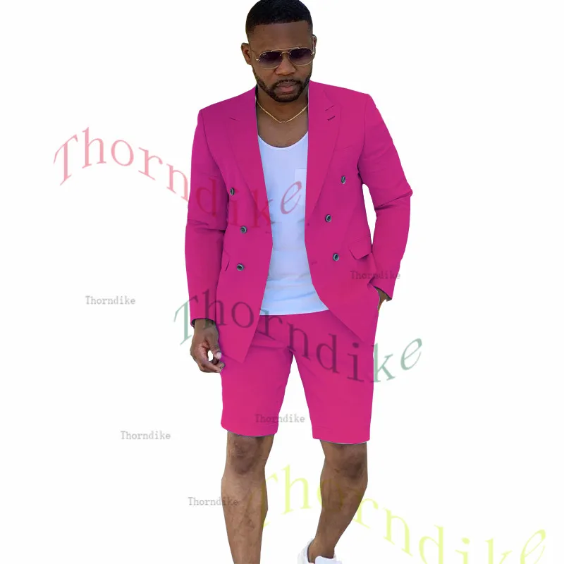 Thorndike Newest Men Suits 2 Pieces Fashion Khaki Wedding Suits For Men Plus Size Blazer Dress Groom Tuxedo Jacket T1366