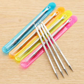 

Stainless Steel Silver Acne Pimple Blemish Pore Cleansing Acne Treatment For Face Skincare Extractor Blackhead Remover Tool