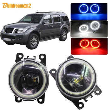 

Buildreamen2 For Nissan Pathfinder R51 2005-2012 Car H11 LED Bulb 4000LM Fog Light Lens Angel Eye Daytime Running Light DRL 12V