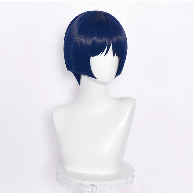

Game Impact Cosplay Scaramouche Cosplay Wig Styled Short Blue Heat Resistant Synthetic Hair Wigs + Wig Cap