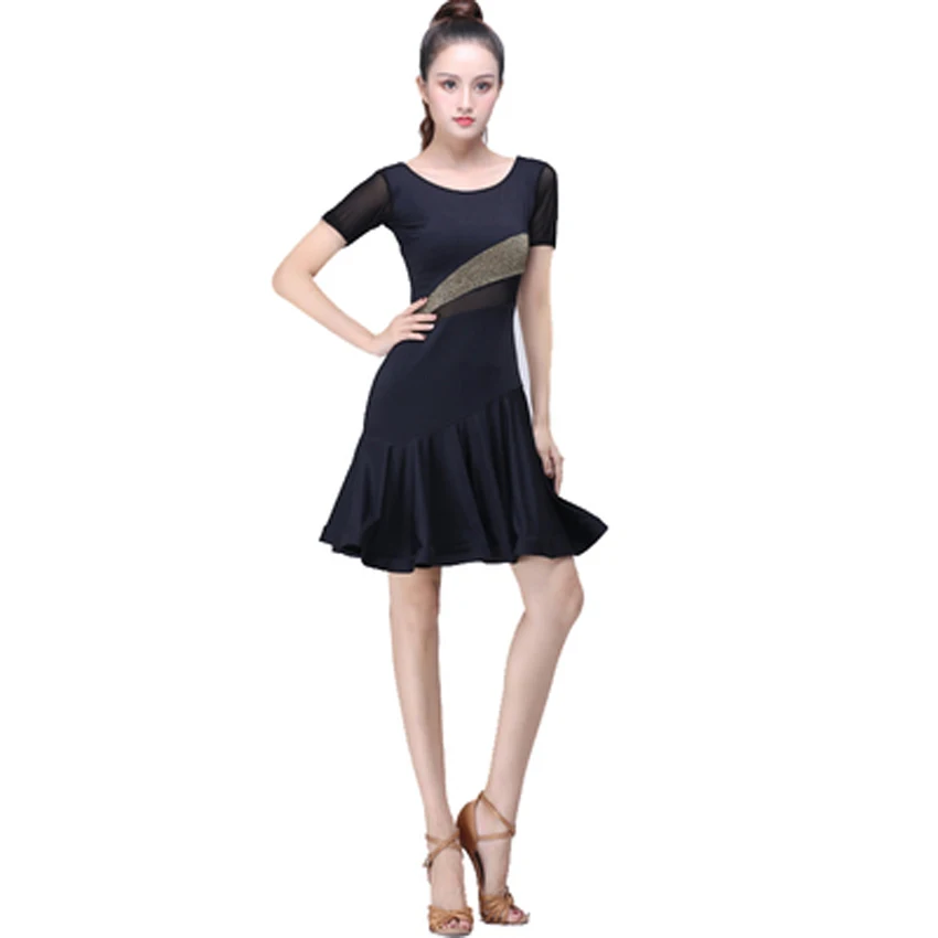 

Latin dance practice clothes female adult professional new dress short-sleeved high-end dance performance costumes
