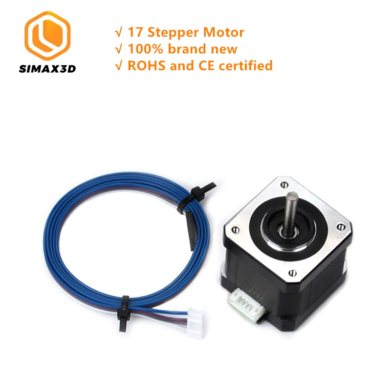 

SIMAX3D 17 Stepper Motor with 39.3 inch Cable for Creality CR-10 10S Ender 3 Extruder and Y Axis Prusa i3 Delta Kossel