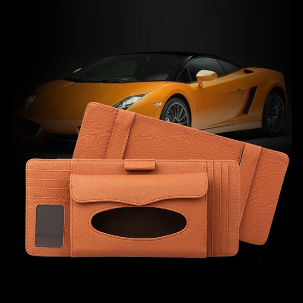 

Car Storage Box Sun Visor Organizer Pouch Bag Card Storage Glasses Holder Clip Tissue Box Storage Holder Auto Car Accessories