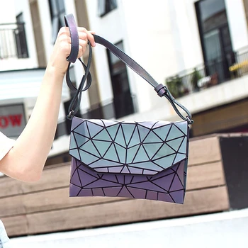 

Geometric Ladies Shoulder Bag Messenger Bag Luminous Reflective Fashion Purse Envelope Bag Crossbody Bags For Women Girls