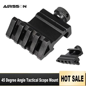 

45 Degree Tactical Hunting Scope Rail Mount Aluminum Offset 4 Slot RTS Sight Rail 20mm Airsoft Rifle Picatinny Weaver Adapter