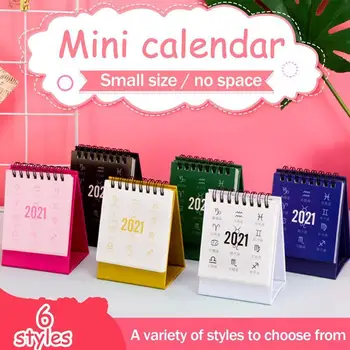 

2021 New Mini Desk Calendar Delicate Simple Desk Calendar Refreshing Mini Desktop Note Coil Calendar Book School Office Supplies