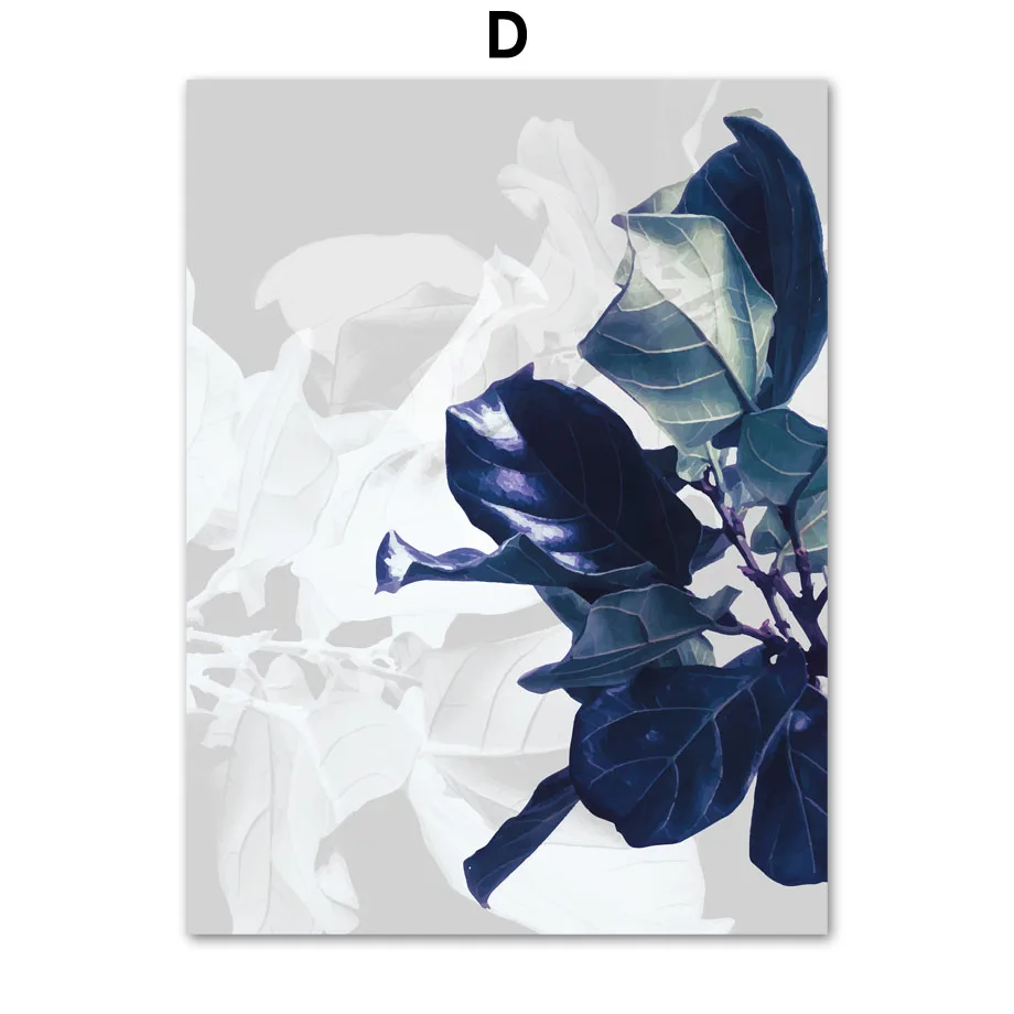 Wall-Art-Canvas-Painting-Pink-Flower-Blue-Tropical-Leaves-Abstract-Nordic-Posters-And-Prints-Wall-Pictures (6)