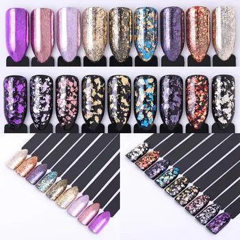

1 Box Irregular Sequins Nail Flakies Purple Yellow Colorful Sparkling Paillette Fakes Powder For DIY Nail Art Decoration