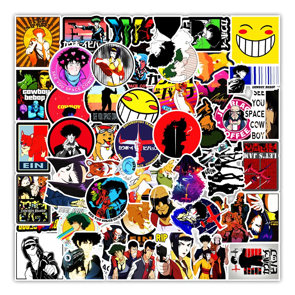 10 30 50pcs Anime Cowboy Bebop Stickers Aesthetic Laptop Motorcycle Water Bottle Waterproof Graffiti Decal Sticker Packs Kid Toy Sticker Aliexpress