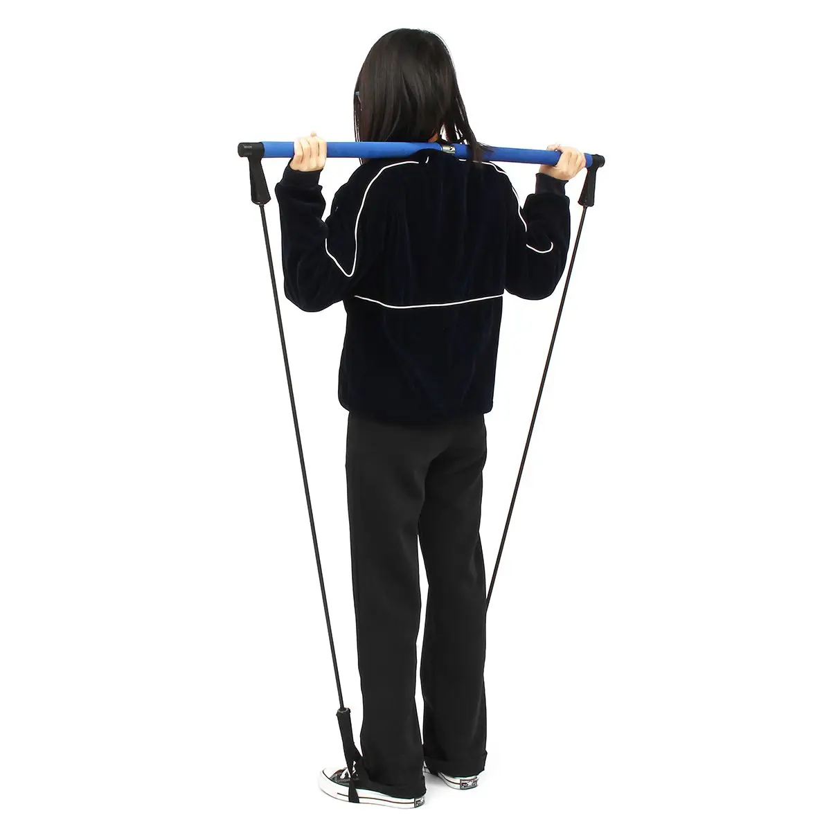 

2 Foot Loops Portable Elastic Trainer Lightweight Body Workout Pilates Bar Gym Stick Slimming Toning Bar Fitness Home Yoga Gym