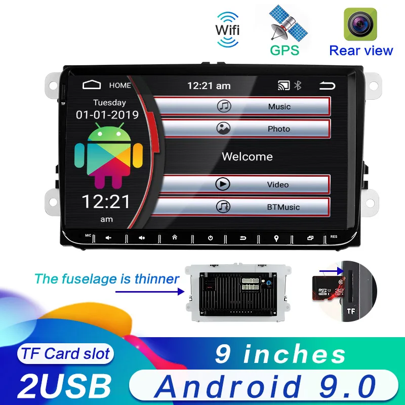 

Android 9.0 GPS 2 Din Car Autoradio Radio Car Multimedia player For VW/Volkswagen/Touran/Polo/Passat/b7/b6/SEAT/leon/Skoda
