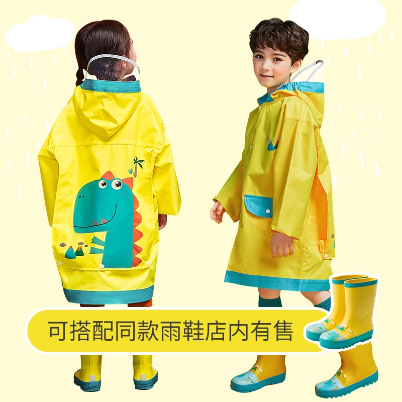Chubasquero impermeable con capucha para niños y chaqueta de larga con dibujos de animales, amarillo, 003|Impermeables| - AliExpress