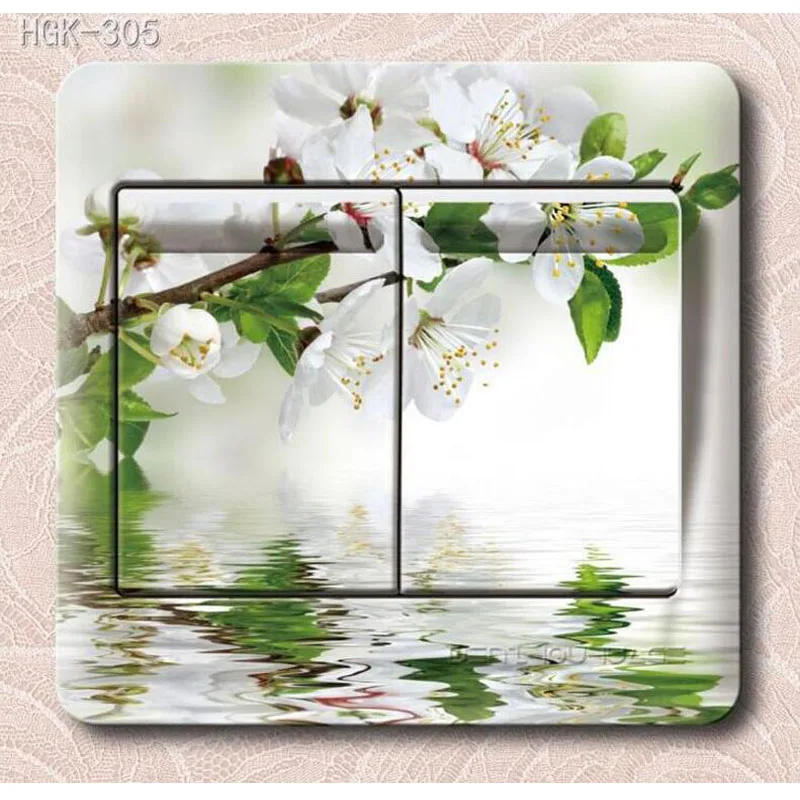 2 шт красочные цветы серии ПВХ Выключатель фонарика стикер для спальни гостиной