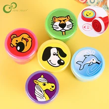 5Pcs Puzzle Borracha Expressão Selo Gravado Padrão Circular de Borracha Brinquedo Dos Desenhos Animados Estudante Selo LXX(China)