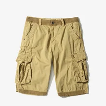 Мужские шорты-бермуды, летние, новые, мужские, модные, повседневные, свободные, твердые, много карманов, военные комбинезоны, карго шорты размера плюс 38