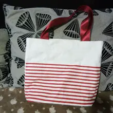 Тренд-корейский стиль полосы темно-синий стиль большой объем сумка/ручная сумка женская Холщовая Сумка школьная сумка экологически