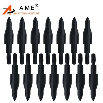 

50/100pcs Point Arrowheads metal Target Broad Head For Archery Arrows Black 100 Grain Sport Broadhead Arrow Shooting Training