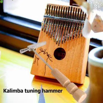 

Kalimba Tuning Hammer Wooden Handle Metal Tuning Hammer for Thumb Piano