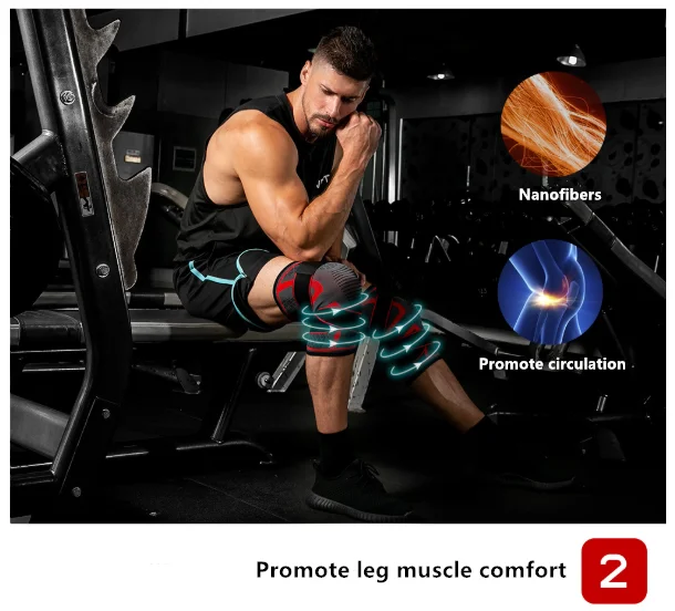 New Compression Belt Knit Sports Knee Pads Badminton Running Fitness Knee Pads Outdoor Climbing Knee Pads Red And Black