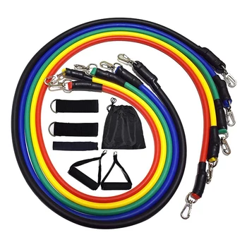 

11Pcs Yoga Exercise Resistance Bands Set 5 Stackable Exercise Bands Home Workouts Gym