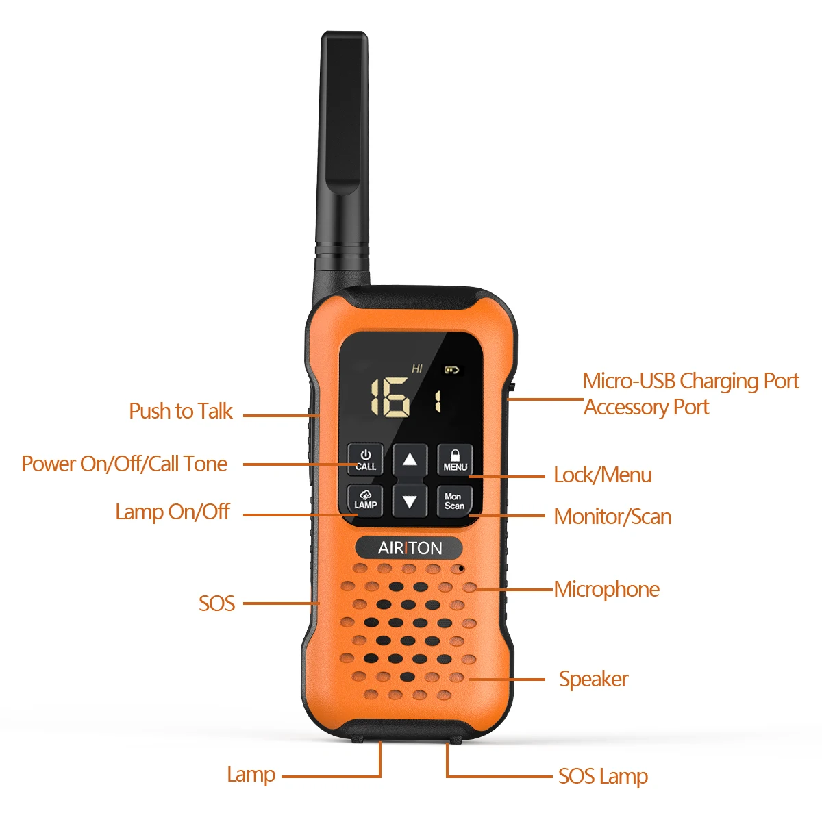 2Pcs Airiton AI-9R IP67 Floating Walkie Talkie Waterproof 30KM Long Range Powerful PMR/FRS Two way Radio Upgrade of UV-9r Plus long range walkie talkies 200 miles