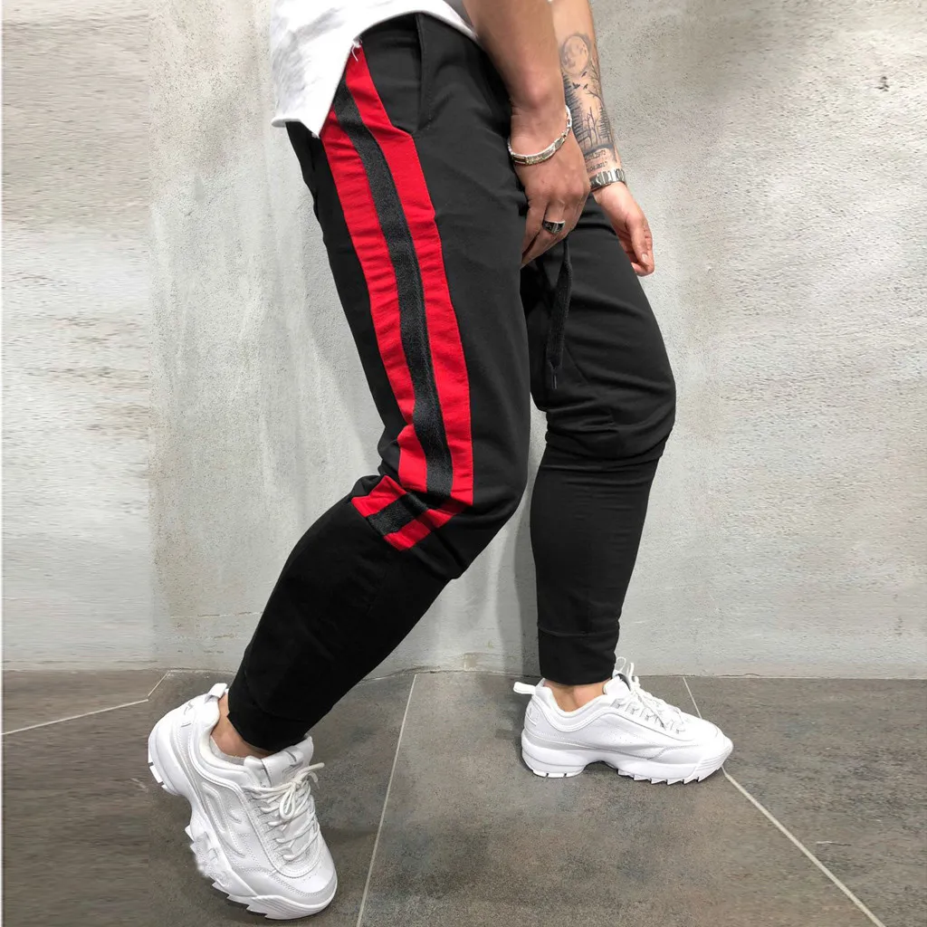 Men Summer Casual Pants Joggers Fitness Trousers Pants Drawstring Sport jogger Pants Cotton Trousers pantalones hombre