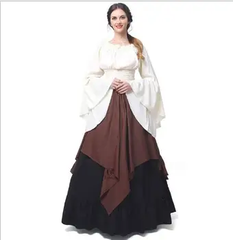 

Woman's Renaissance Victorian Medieval Gothic Long Dresses For Halloween Ball Gowns Costumes Gothic Evening Dresses