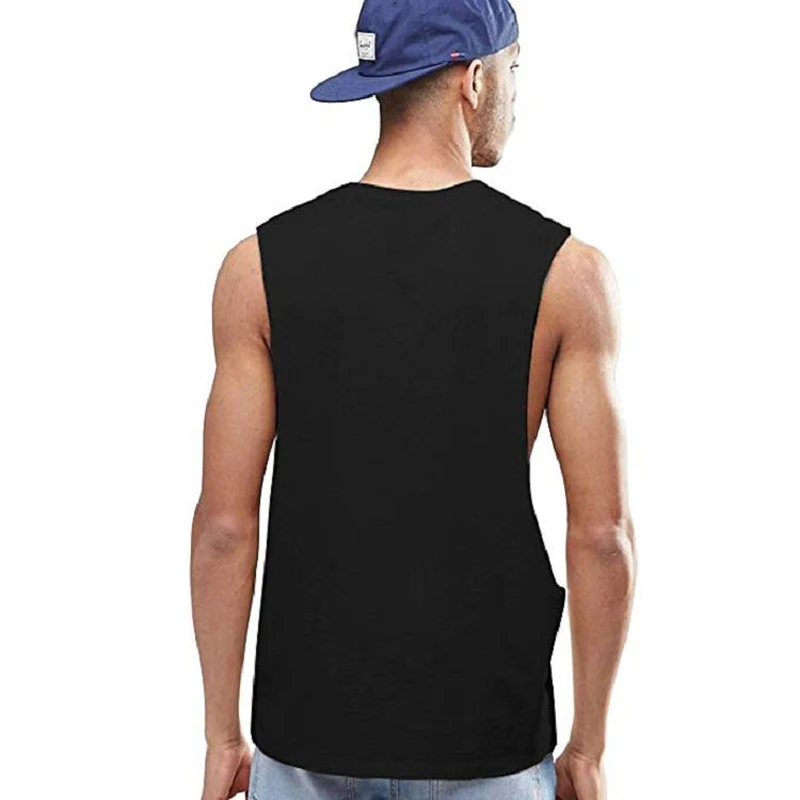 colete sem mangas de fitness masculino com braço caído extremo gola tripulação regular ajuste camisas regatas