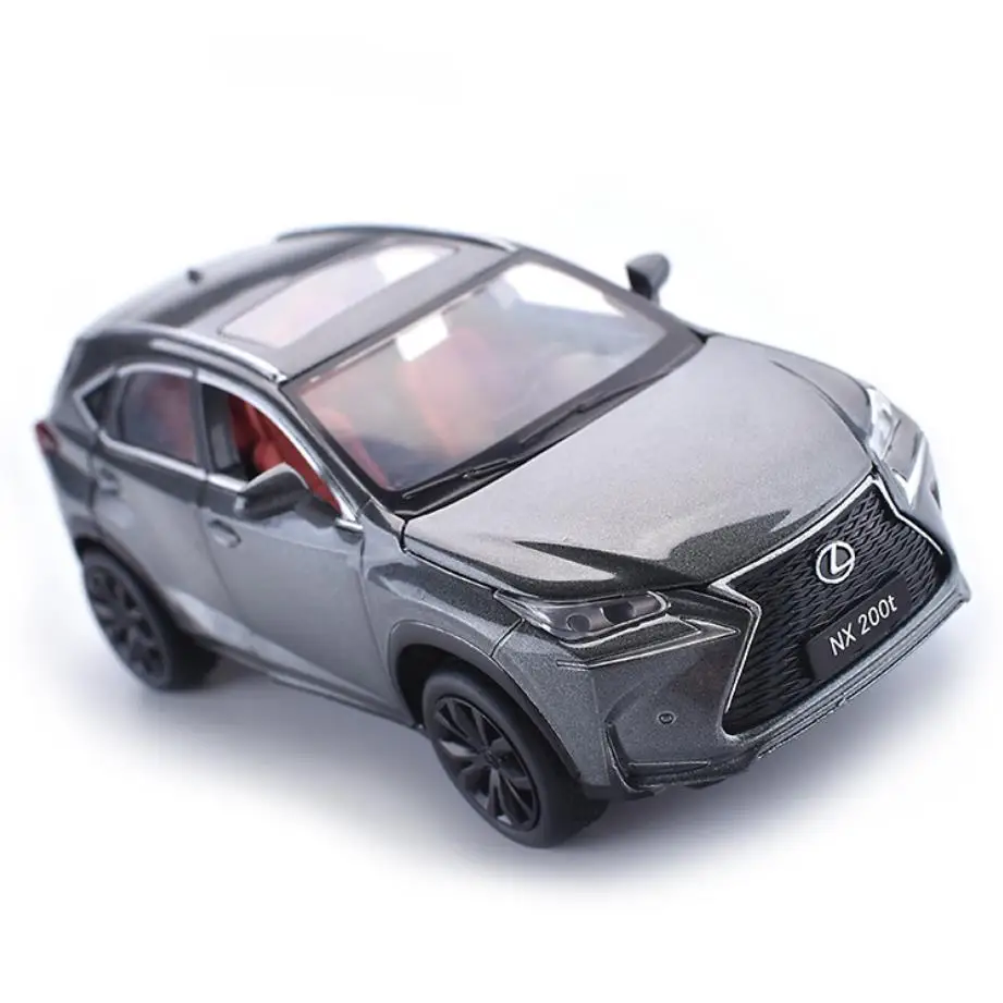Горячая 1:32 Масштаб колеса литья под давлением автомобиль toyota suv LEXUS NX200T металлическая модель с светильник и звуком вытяните назад игрушки коллекция для подарков - Цвет: Серый