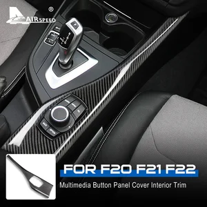 Image 1 - AIRSPEED LHD for BMW 1 2 Series F20 F21 F22 Accessories Real Carbon Fiber Sticker Car Multimedia Knob Panel Cover Interior Trim