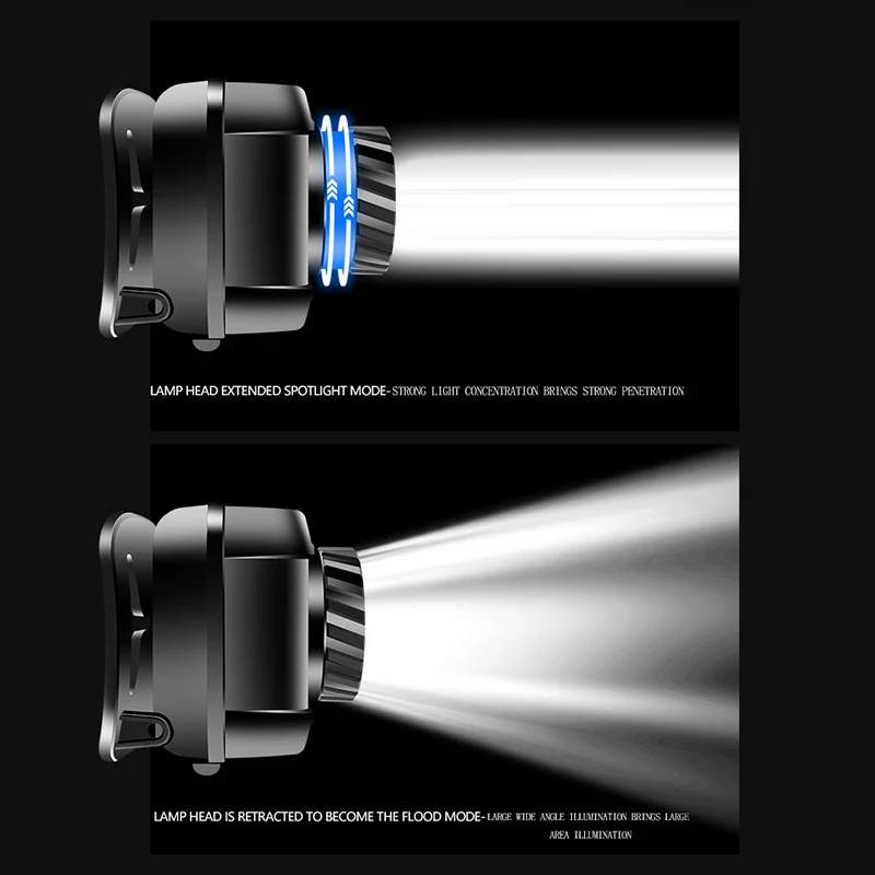 US $46.30 8000lm Portable Mini Headlight With Sensor USB LED Headlamp Super Bright Red Fishing Lights Waterproof Zoom Lantern EDC Torch