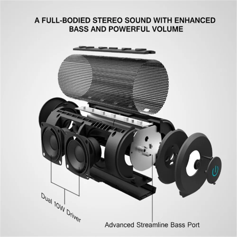 Высокая мощность Bluetooth динамик бас Колонка музыкальный центр Портативная колонка с сабвуфером Саундбар 3,5 мм Aux Handsfree музыкальный телефон