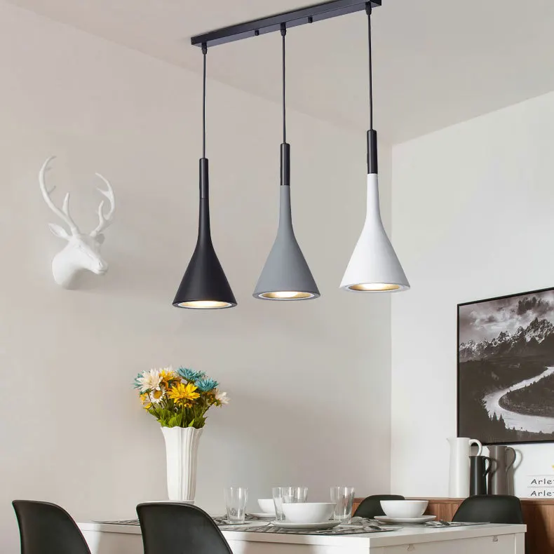 

European Style Restaurant Chandelier Three Head Modern Minimalist Creative Cool Table Dining Room Balcony Bar Counter Lighting L
